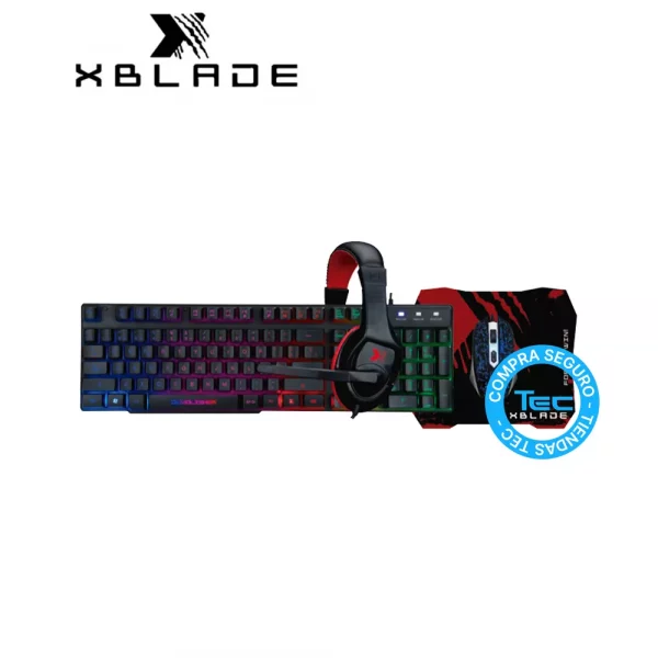 Kit Xblade Demolisher 4 En 1 Teclado + Audífono + Mouse + Pad Mouse