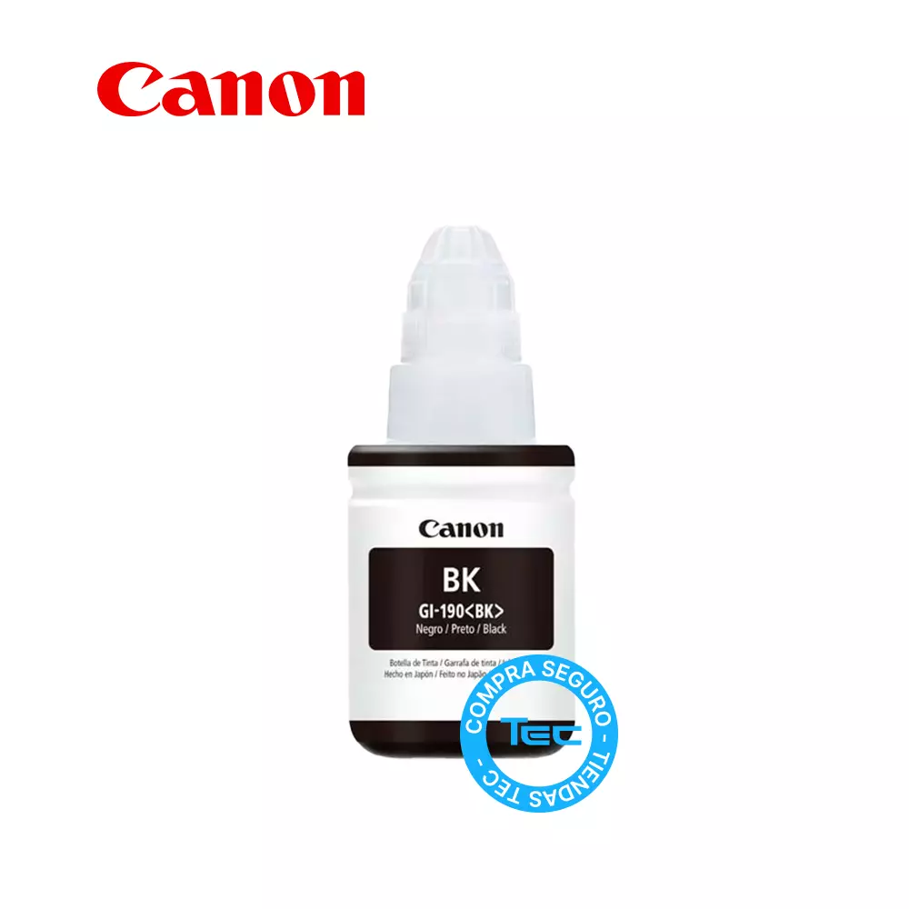 Tinta Impresora Canon GI-190 BK, Color Negro
