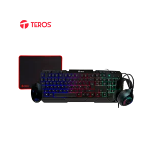 Combo 4 en 1 Teros TE-4063N | Teclado, Audífono, Mouse, PadMouse