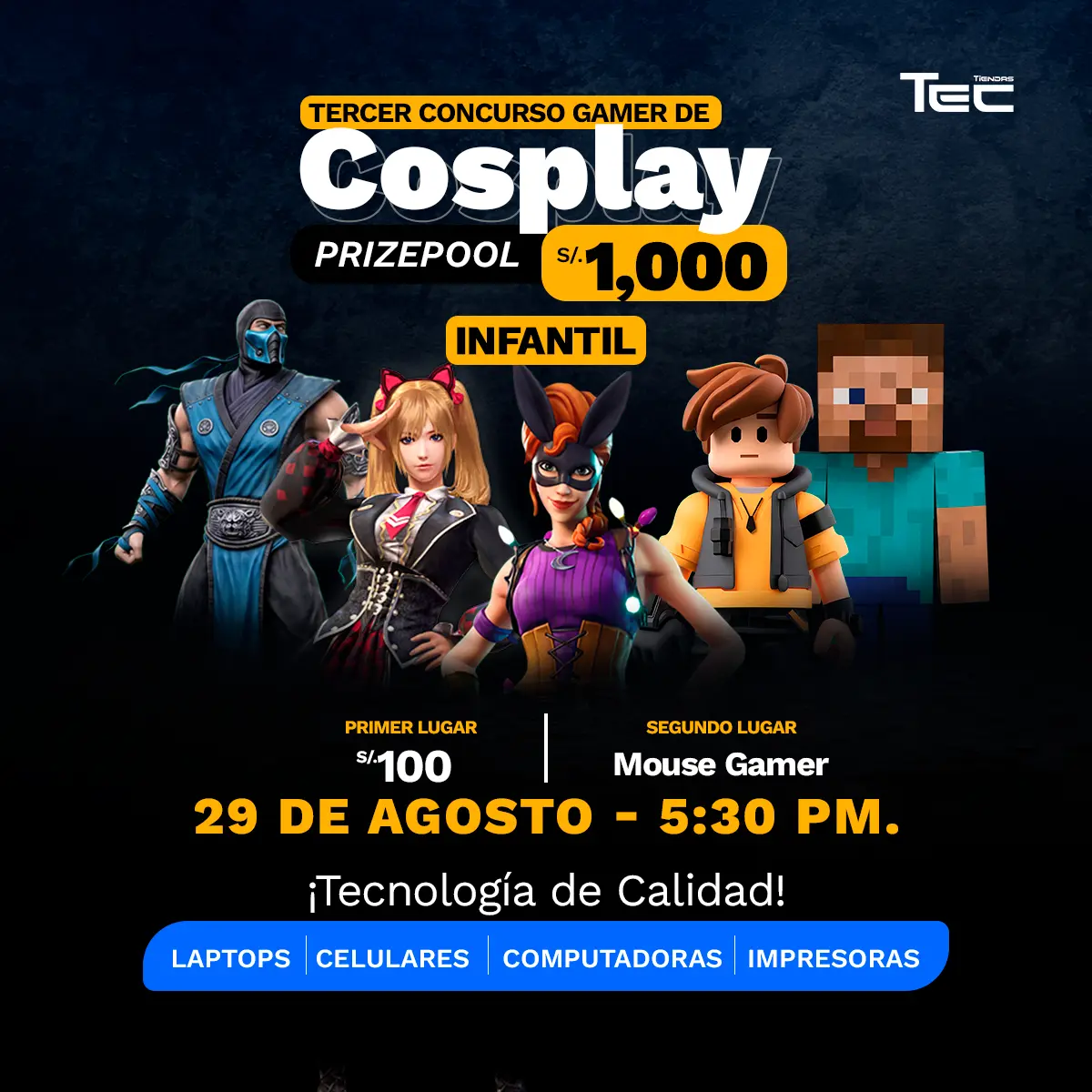 Concurso Cosplay Infantil Tiendas TEC