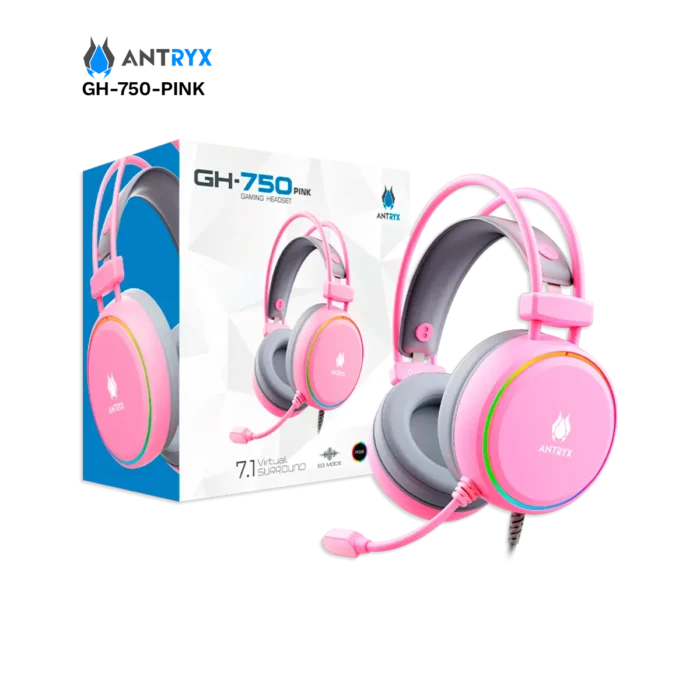 Audífono Gamer Antryx GH-750 Pink (1) Audífono Gamer Antryx GH-750 Pink (1)