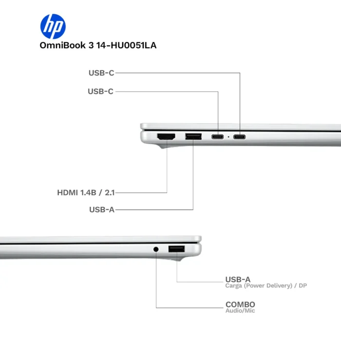 Laptop HP OMNIBOOK 3 14-HU0051LA Intel Core 5 120U (3) Laptop HP OMNIBOOK 3 14-HU0051LA Intel Core 5 120U (3)